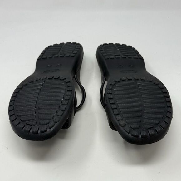 Crocs Meleen Twist Slide Sandals Womens 11 Black Open Toe Casual Comfort - Picture 13 of 15